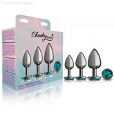Cheeky Charms - Metal Butt Plug Gunmetal - Round - Anal Trainer Kit-French Quarter Lingerie